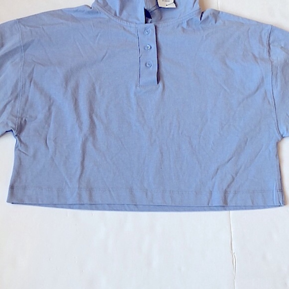 NWT Cotton On Body 4 Button Long Sleeve Crop Top In Iced Sky Size - Picture 6 of 12